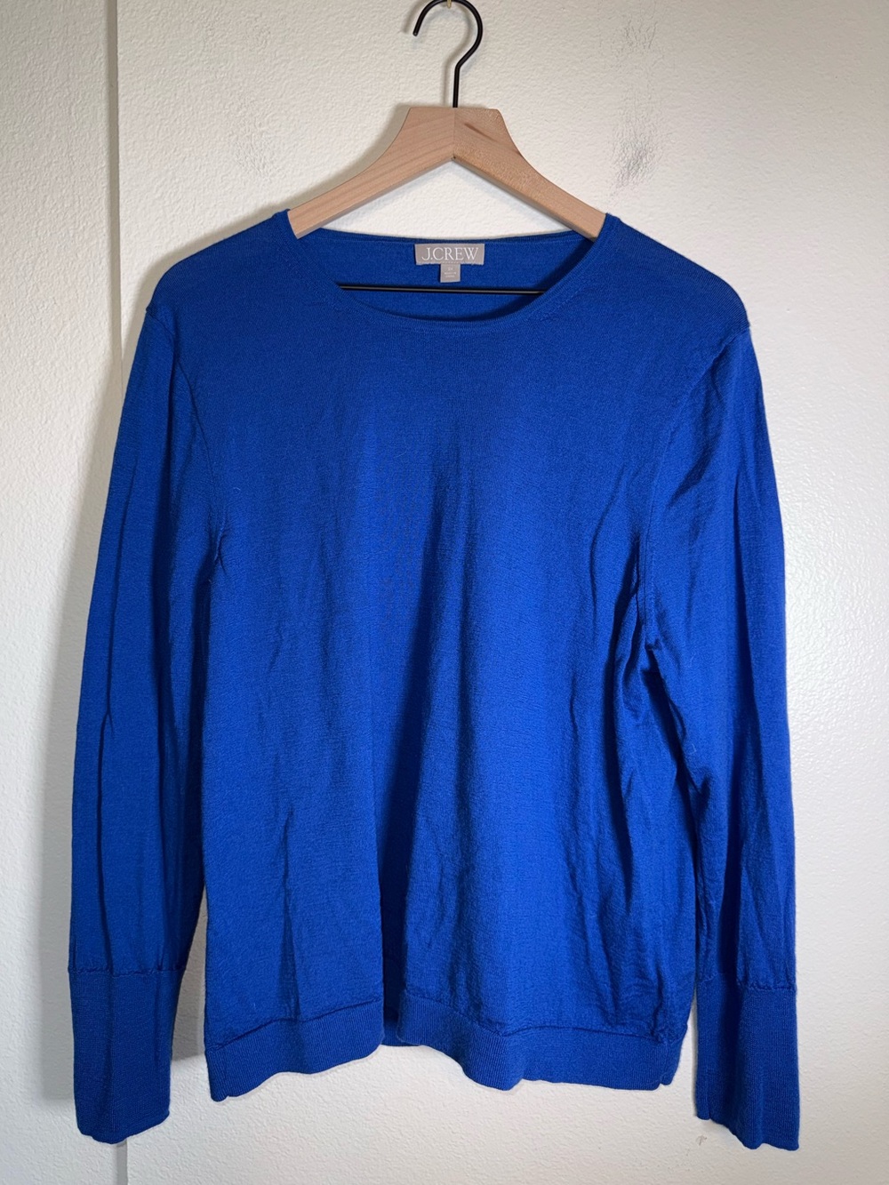 J.CREW Royal Blue Plus Size Merino Wool Classic Preppy Crewneck Sweater 2X